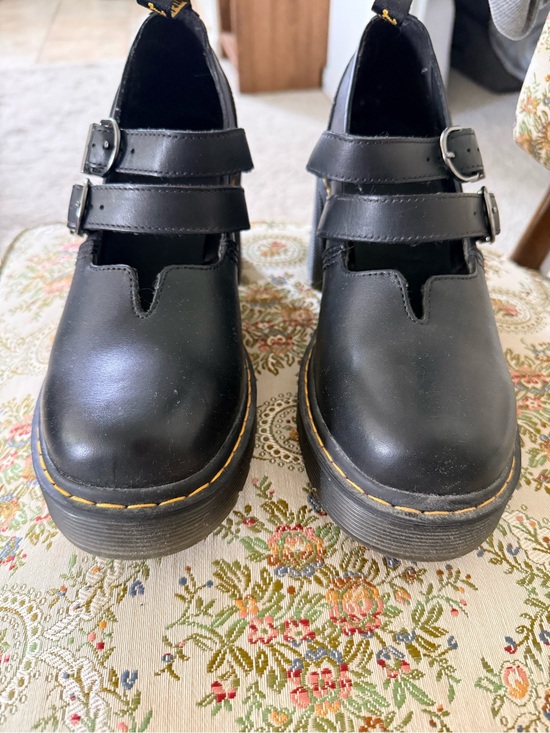 Dr. Martens Shoes - Dr. Martens Black Double-Buckle Platform Mary Jane Shoes